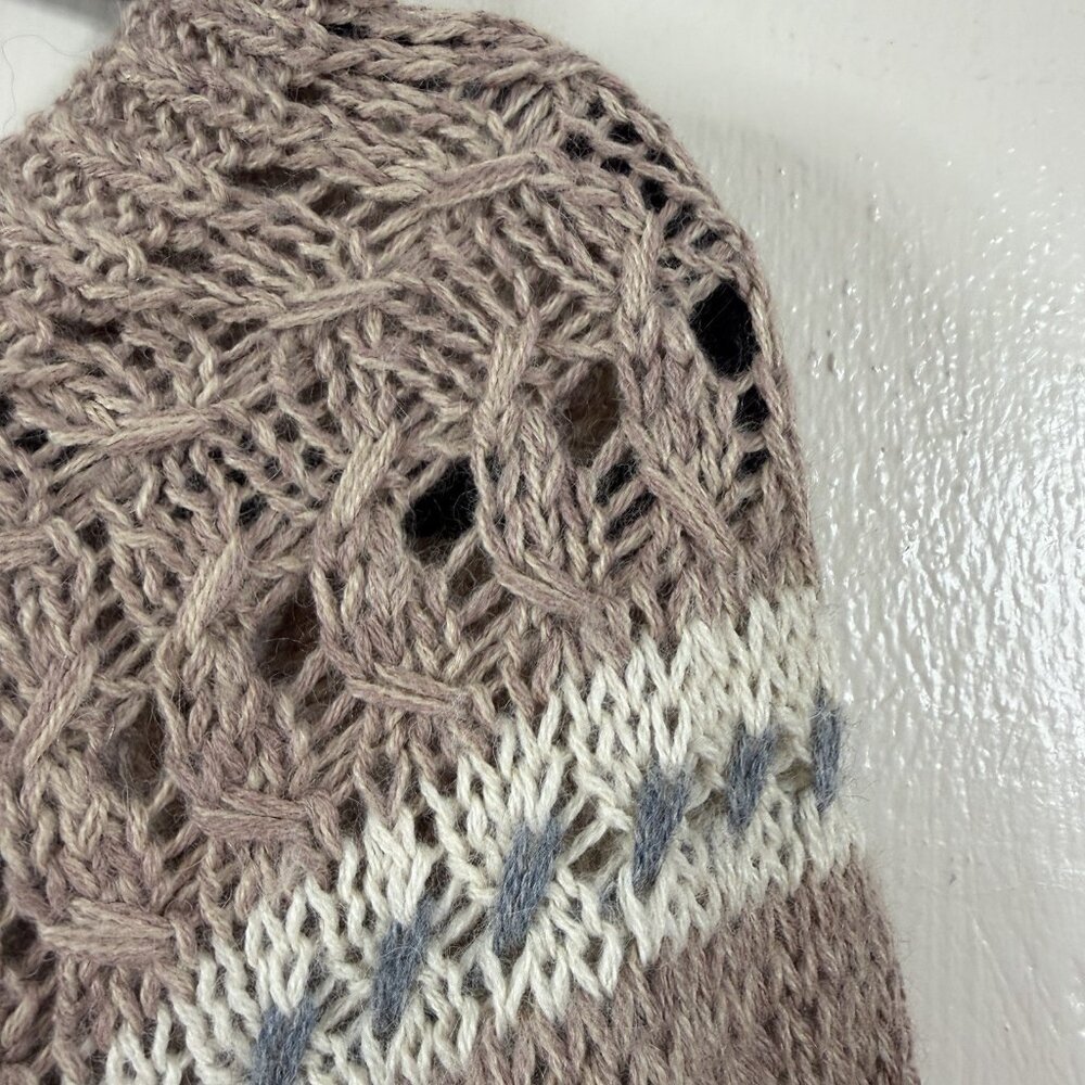 Garnet Hill Baby Alpaca Sweater Womens Small S Fair Isle Scoop Neck‎ Lightweight - Picture 4 of 9